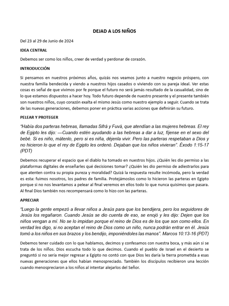 Dejad A Los Niños | PDF | Jesús