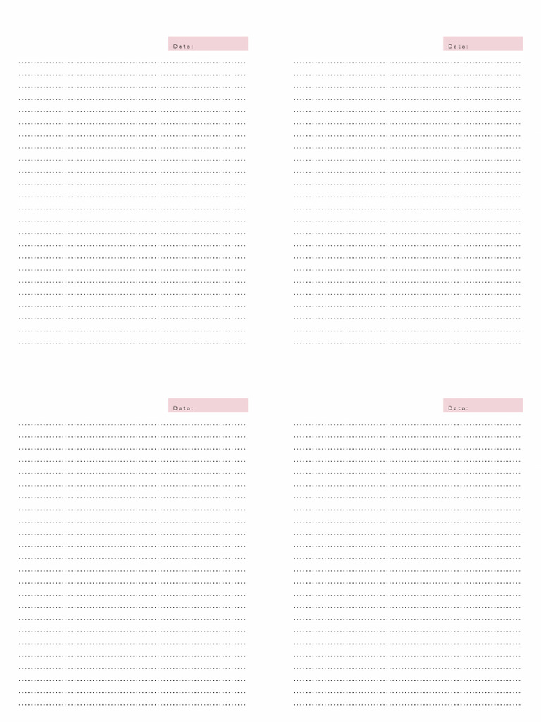 Miolo Bloco de Notas A6 Rosa | PDF