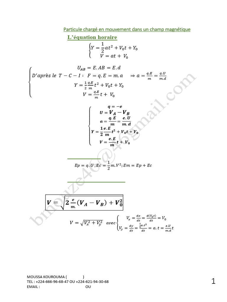 Particule Chargé PDF PDF — free download