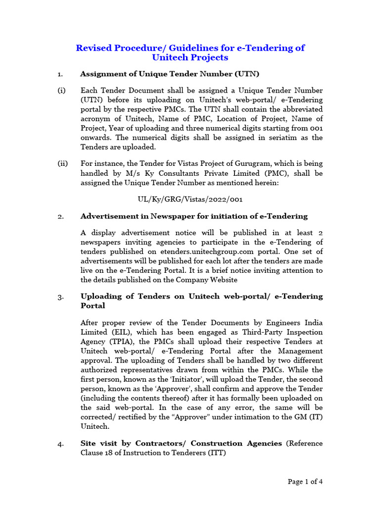 Revised Process Note Etendering 09.03.2023 | PDF