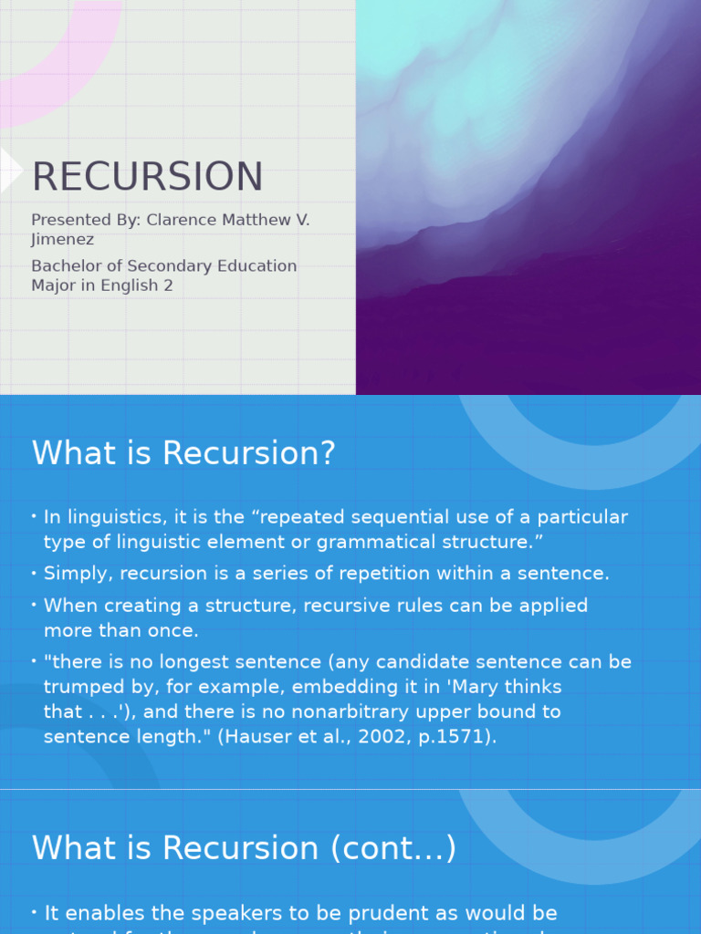 RECURSION | PDF