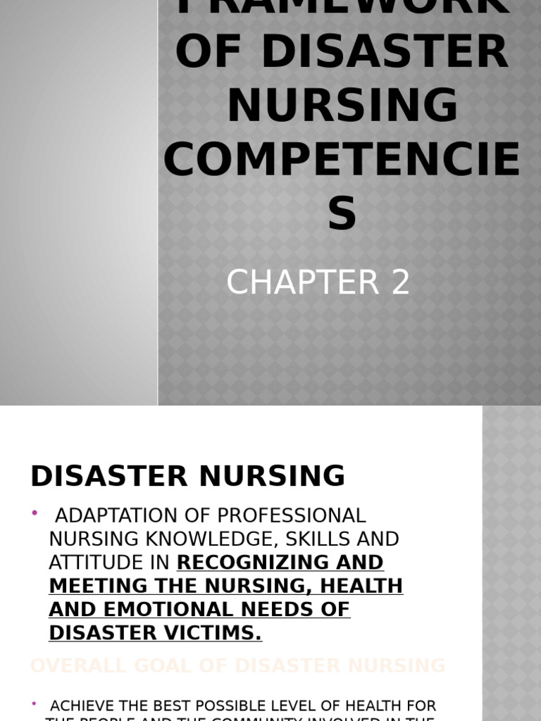 Icn Framework Of Disaster Nursing Competencies