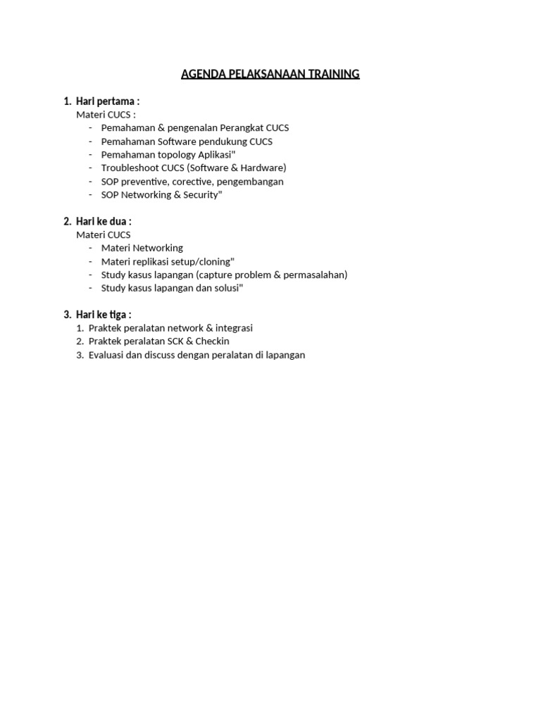 Agenda Training | PDF | Computer Hardware | Software