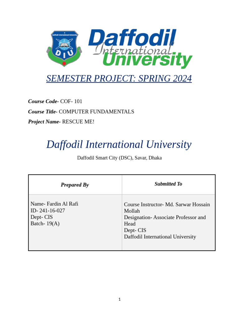 Cof Semester Project | PDF