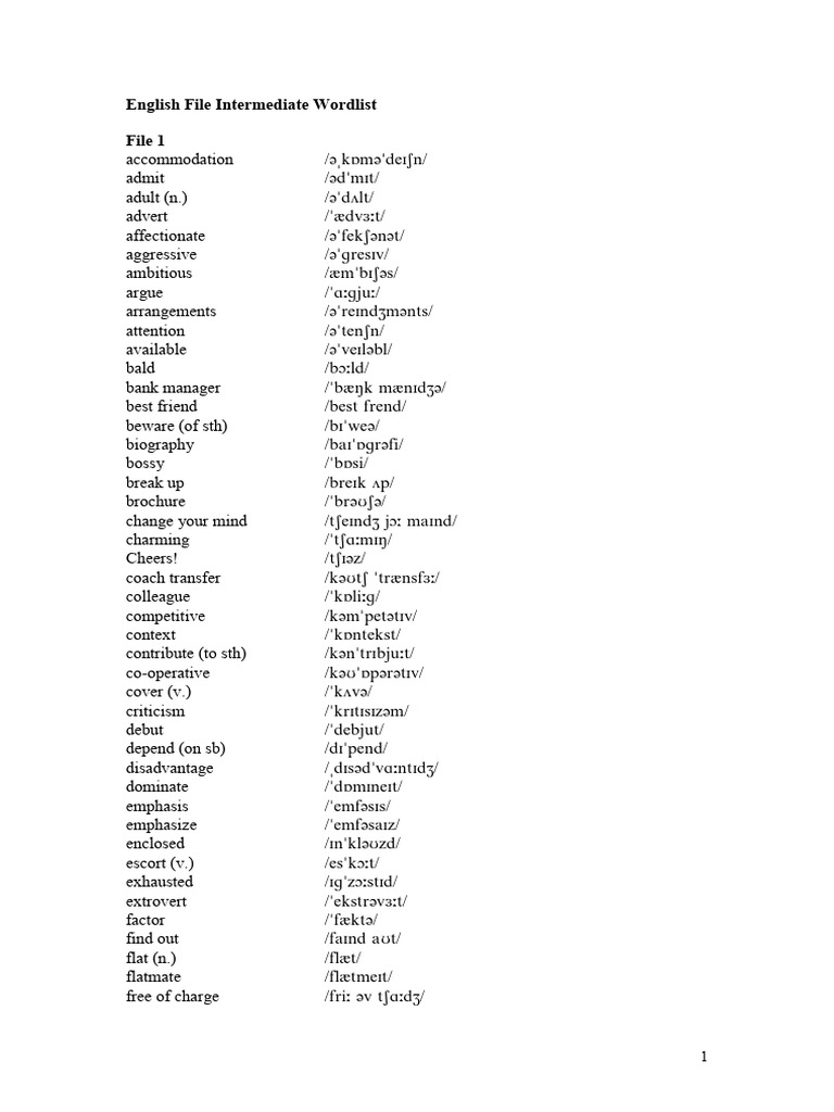Vocabulary Files | PDF