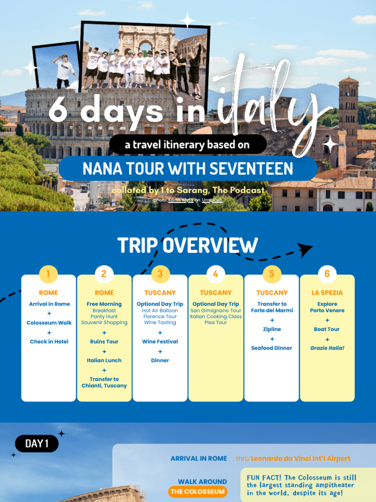 Travel To Italy With SEVENTEEN | PDF