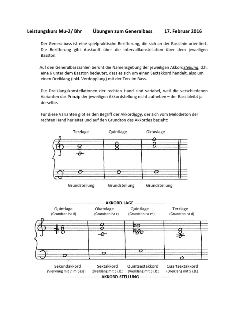 Generalbass Übungen | PDF