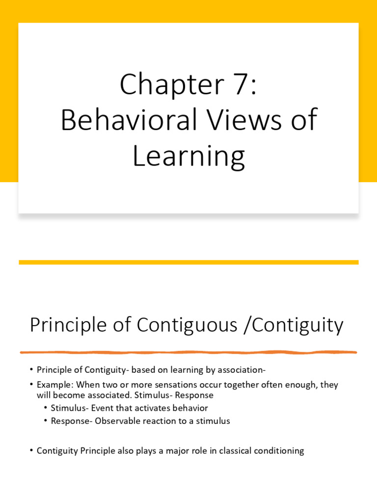 Chap 7 Behavioral Views Of Learning Pdf