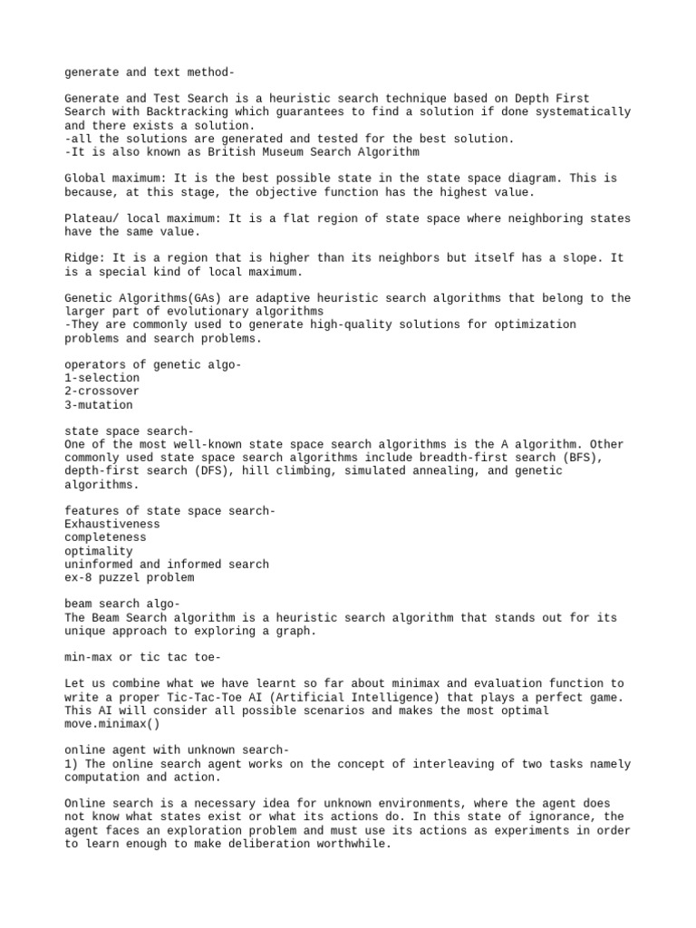 Ai Notes Mid 2 | PDF