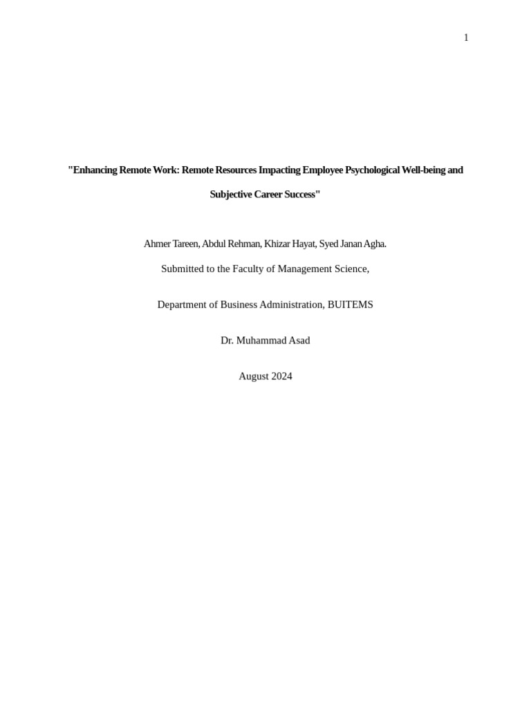 Enhancing Remote Work Pdf