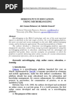 Download Serious Fun in Education Using Microblogging  by Gabriela Grosseck SN7765930 doc pdf