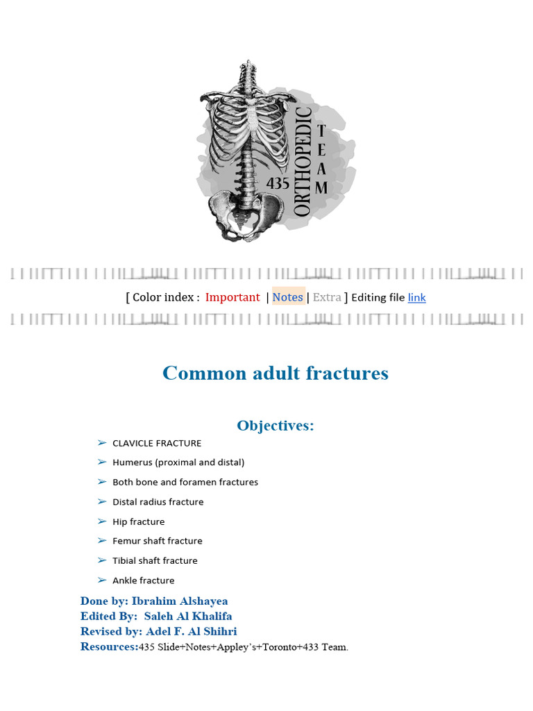 L4 - Common Adult Fractures | PDF