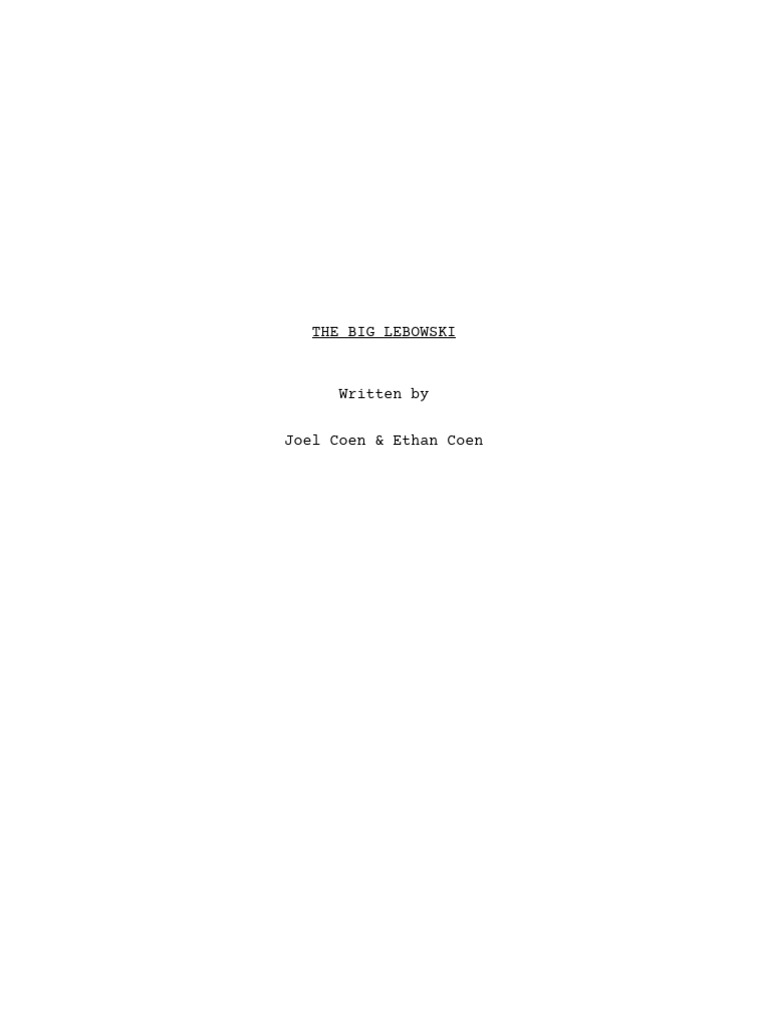 The Big Lebowski Script PDF