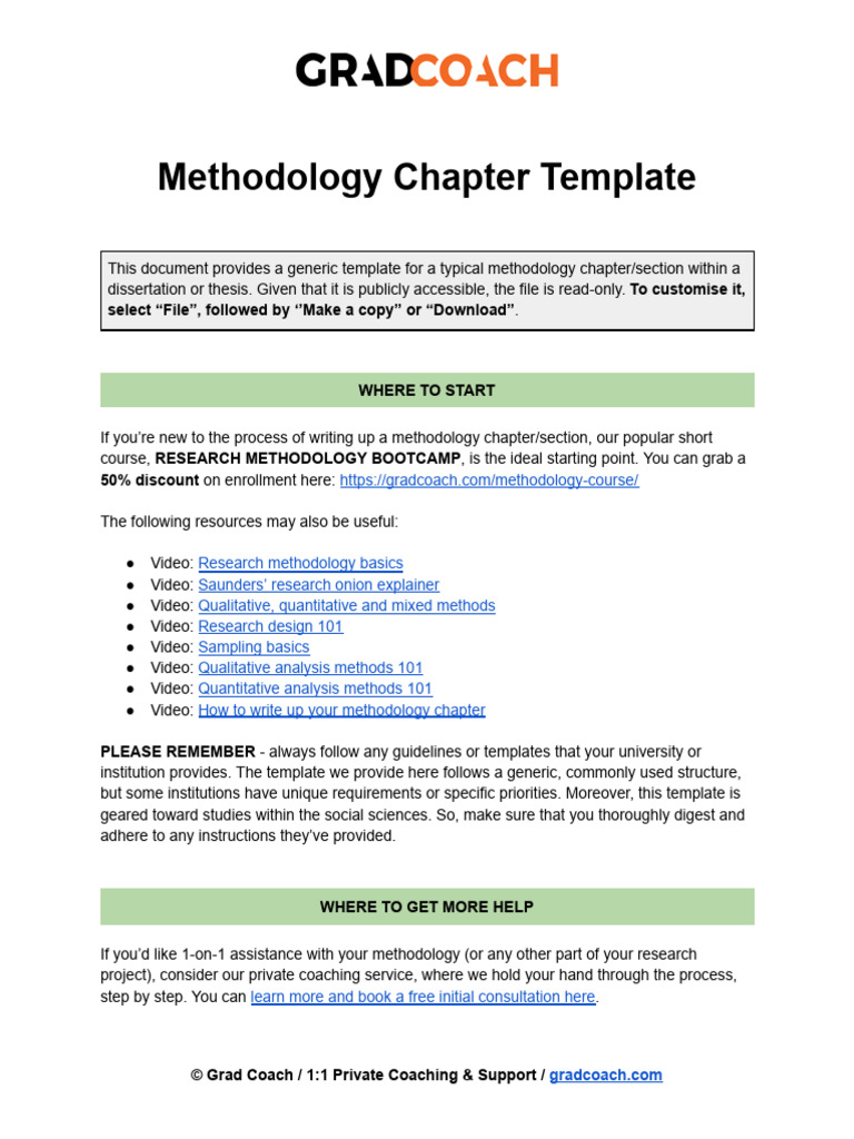 Methodology Chapter Template - May 2023 | PDF