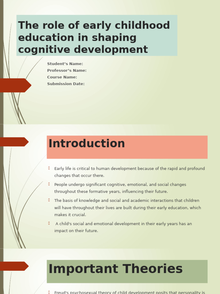 The Role of Early Childhood Education in Shaping | PDF