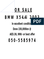 BMW X5 4.4i 2003 for sale 150k km AED 39,999