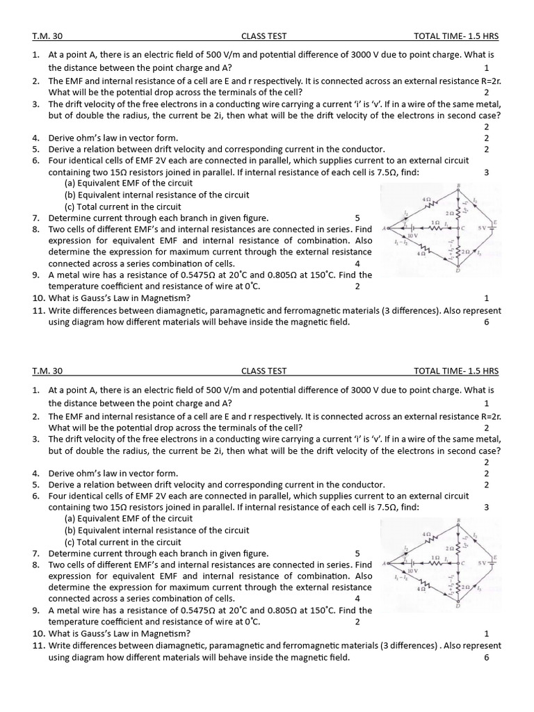 Test 3 Class 12 - 095317 | PDF