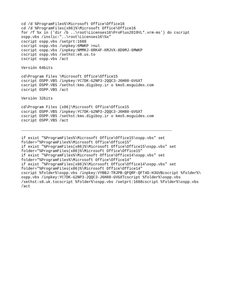 Activar Office con CMD | PDF
