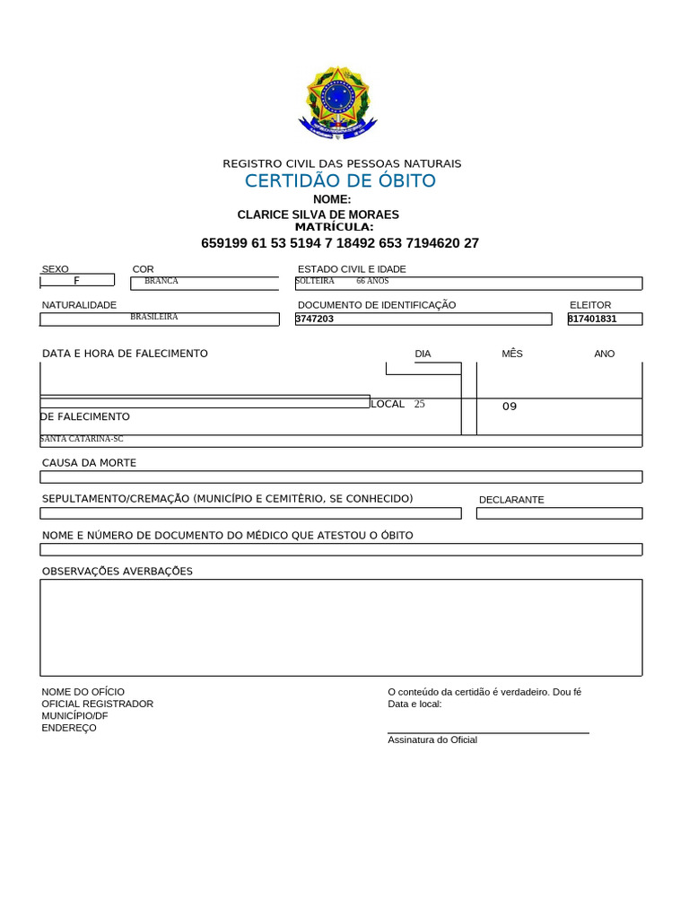 290861464 Modelo Certidao De Obito Pdf