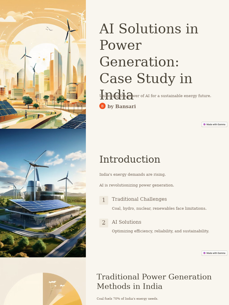 AI Solutions in Power Generation Case Study in India | PDF