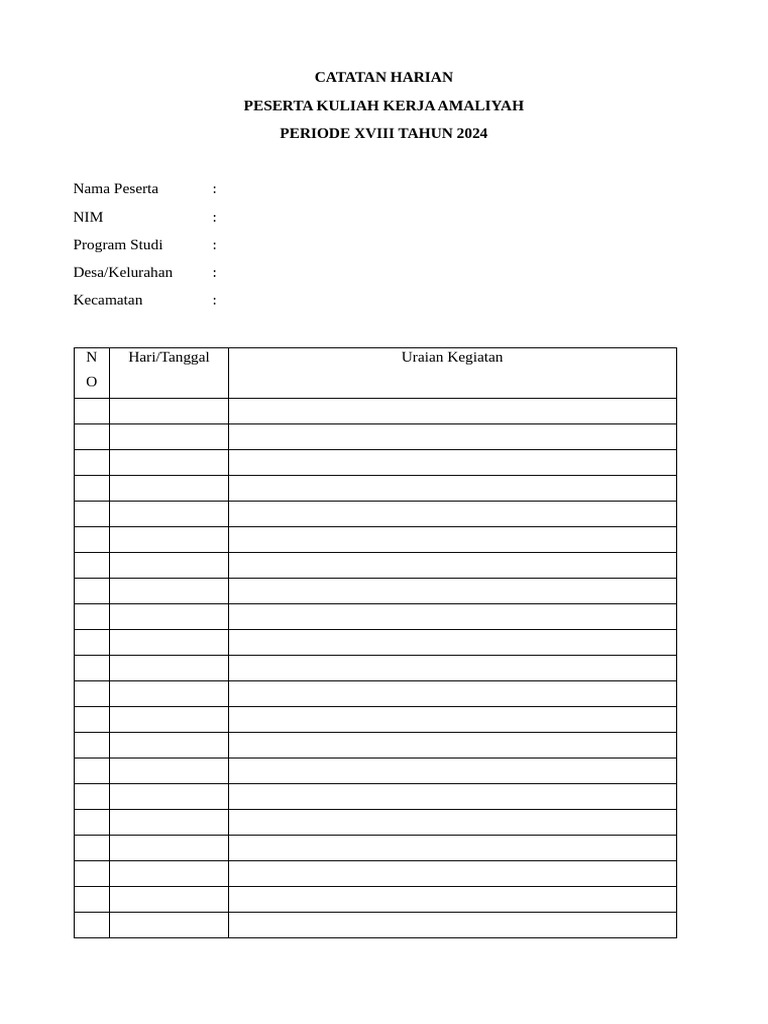 Catatan Harian | PDF