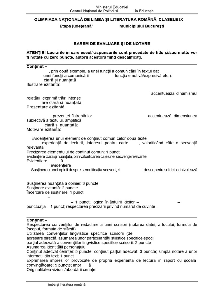 OJ 4 Martie 2023 OLLR IX Barem | PDF