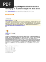 Download Procedure for Getting Admission for Masters in Surgery in Uk After Doing Mbbs From India by Iht Goa Centre SN77661860 doc pdf