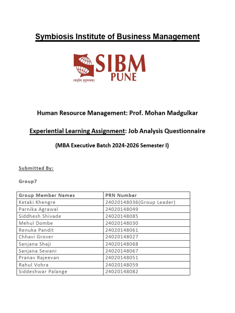 HRM Group 7 EL Assignment | PDF | Data Science | Business