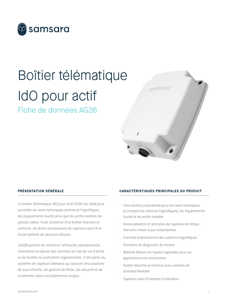 Boîtier télématique AG26 pour actifs | PDF