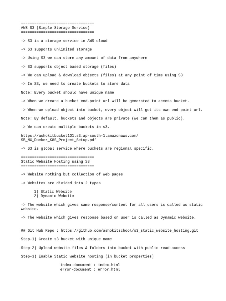 12 - AWS S3 Notes | PDF