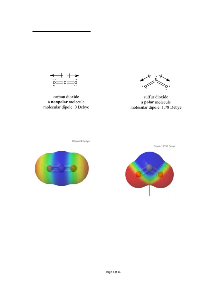 Molecular Shapes and Polarity Lab Guide | PDF | Chemical Polarity ...