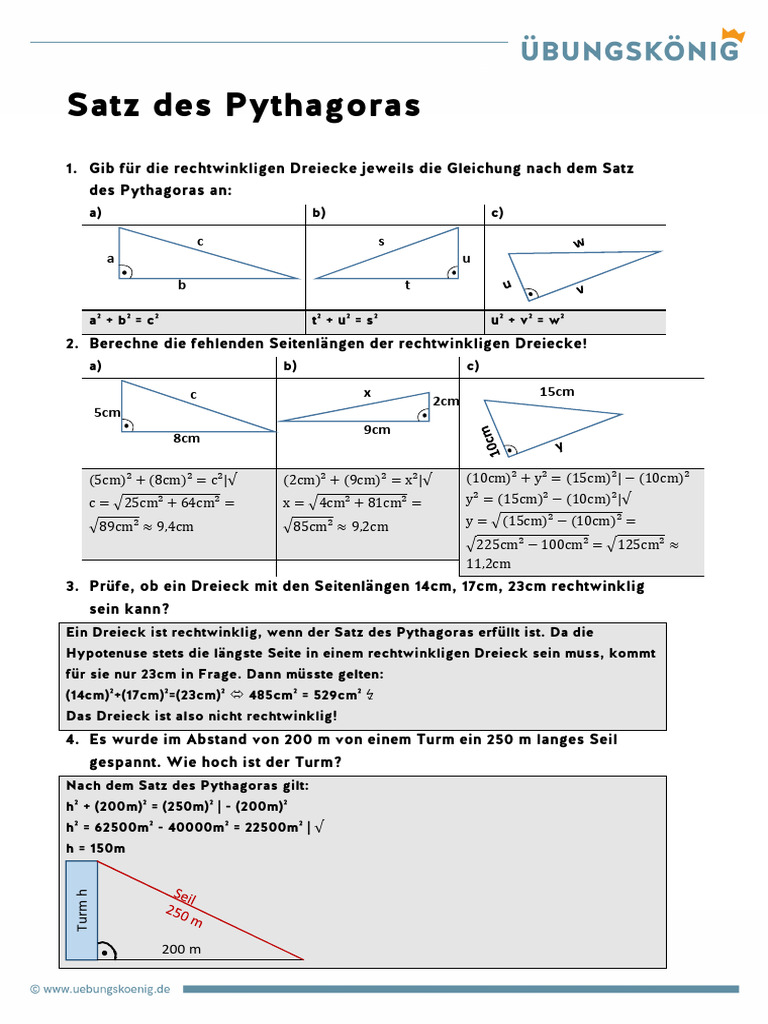 Mathe 9 satz_des_pythagoras_1_loesung | PDF