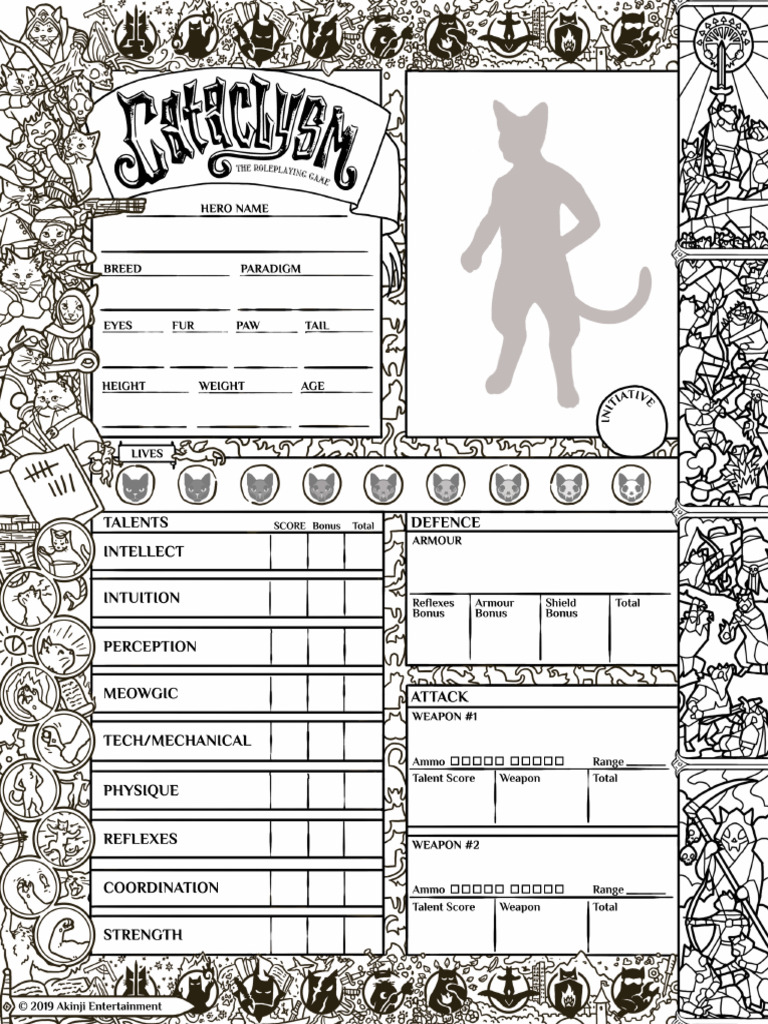 Cataclysm RPG - Hero Sheet | PDF
