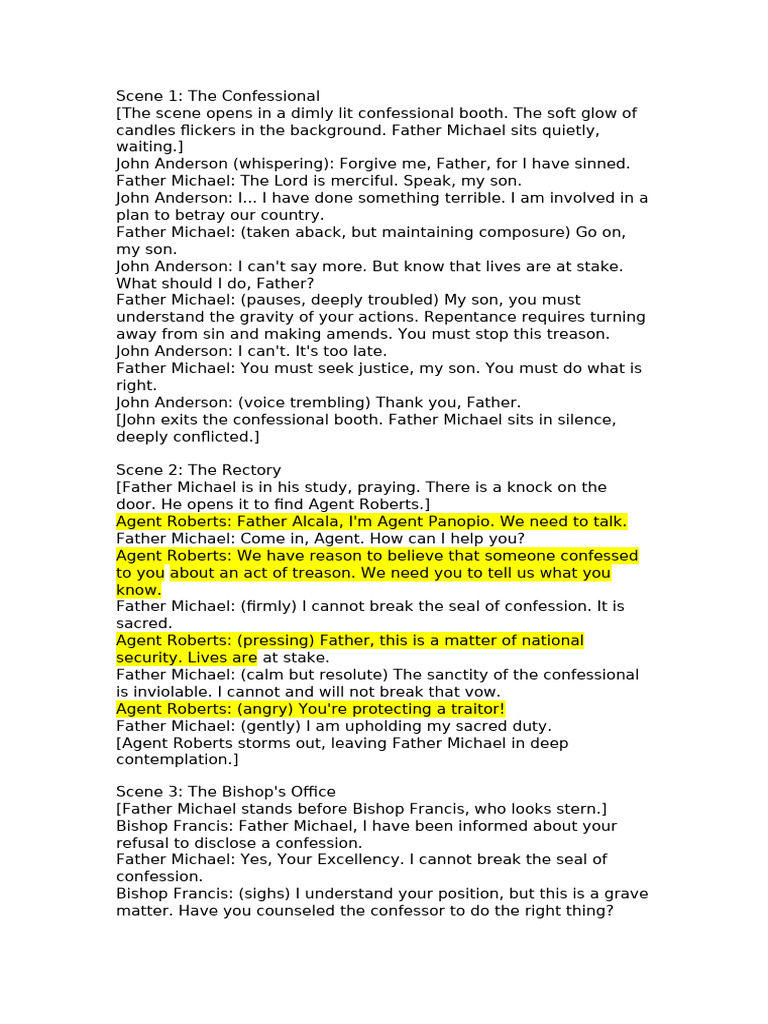 Scene 1 | PDF | Confession (Religion) | Art