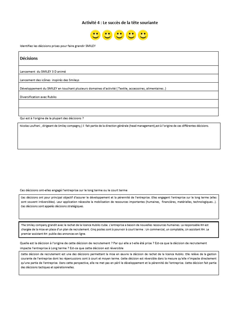 Correction Séance 2 Activité 4 Smiley | PDF