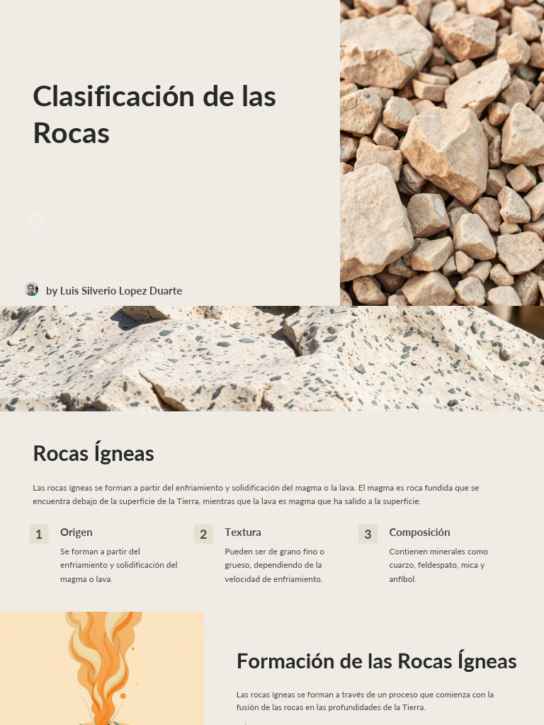Clasificacion de Las Rocas | PDF | Roca (geología) | Ciencia y matemáticas
