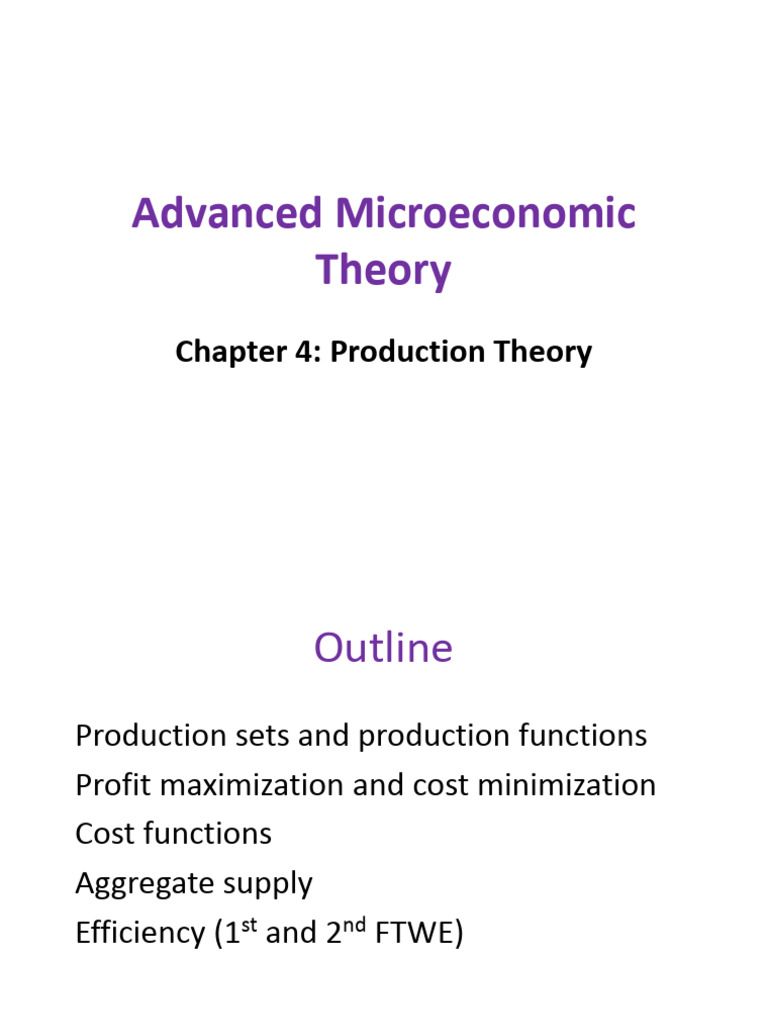 Chapter 4 Production Theory | PDF | Production Function | Elasticity ...