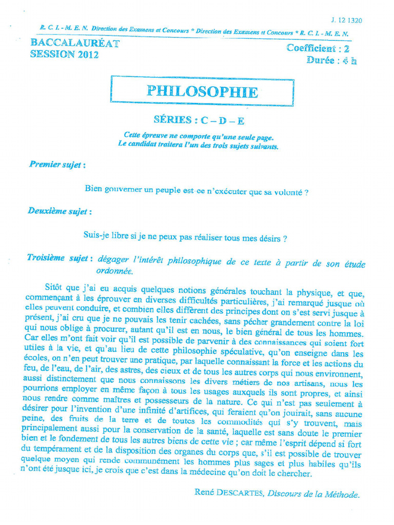 Bac C Philo 2012 | PDF