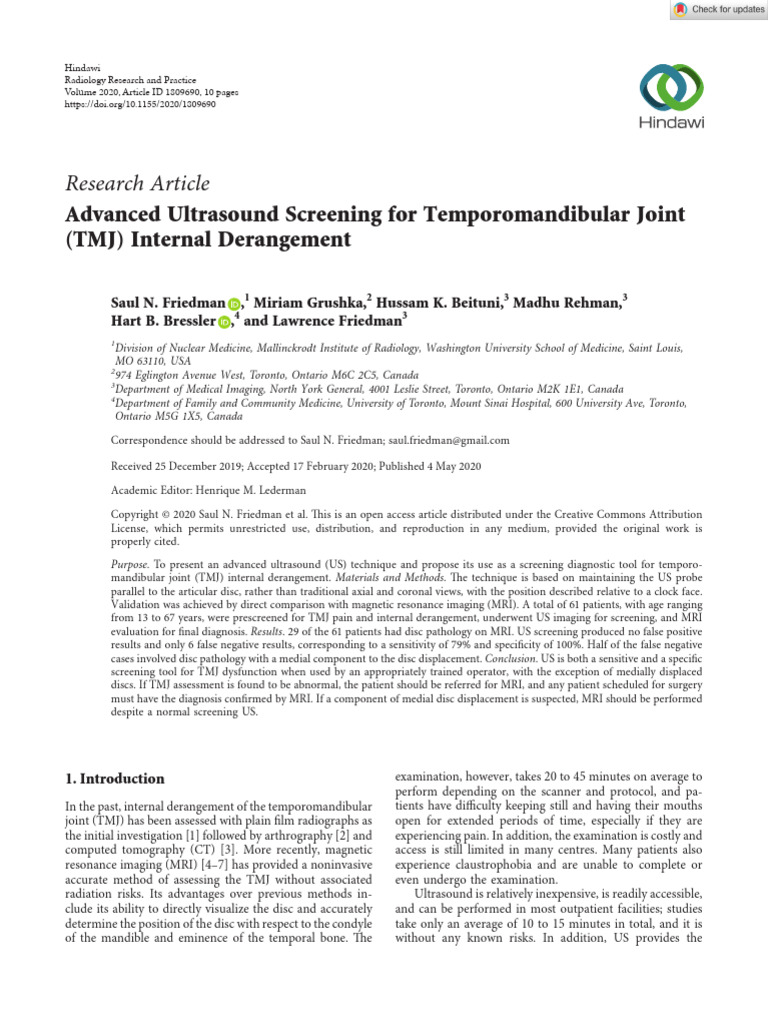Radiology Research and Practice - 2020 - Friedman - Advanced Ultrasound ...