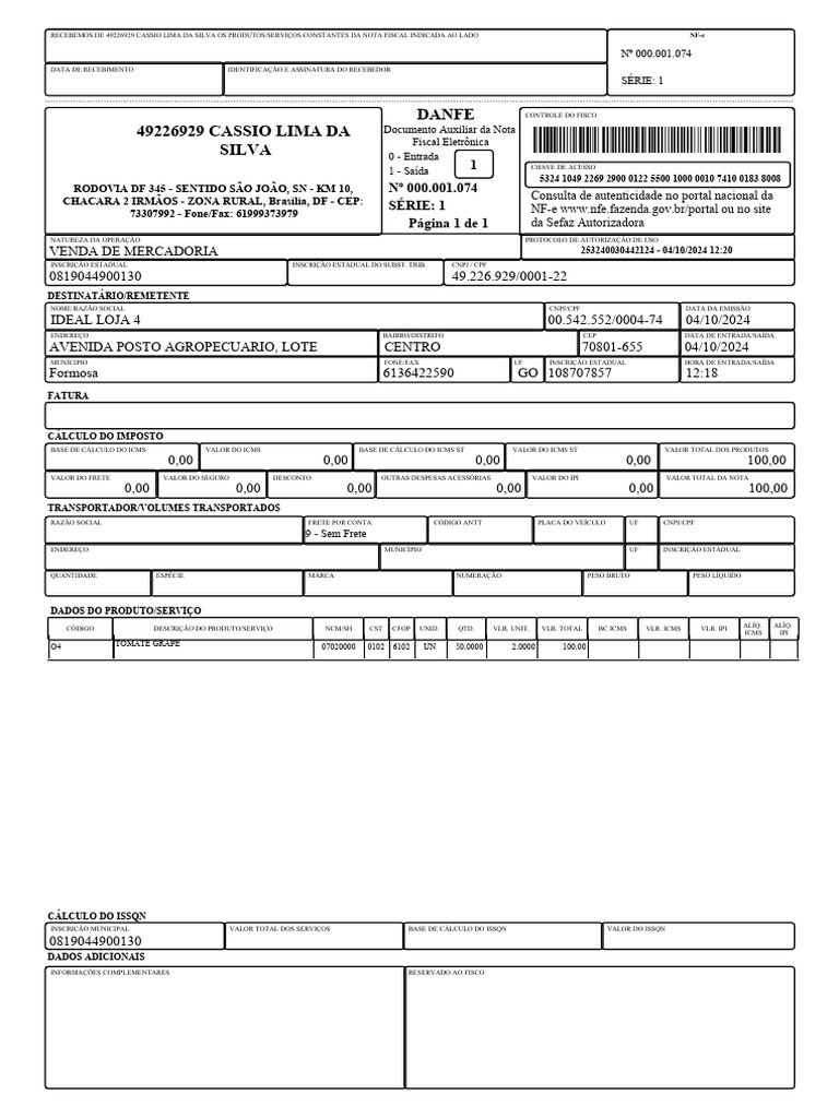 NF 1074 Ideal Loja 4 | PDF