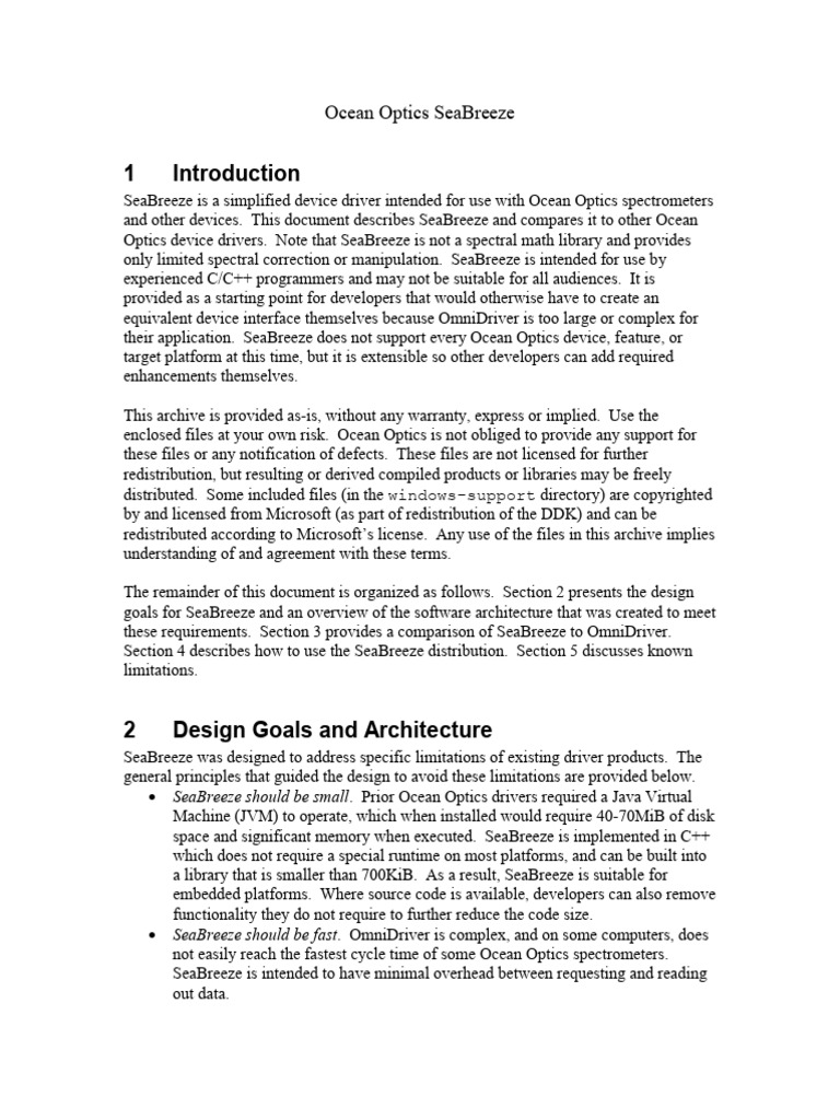 SeaBreeze Manual Core | PDF | Microsoft Windows | 64 Bit Computing