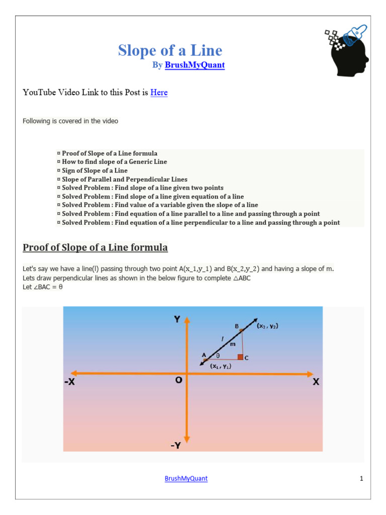 Slope of A Line | PDF