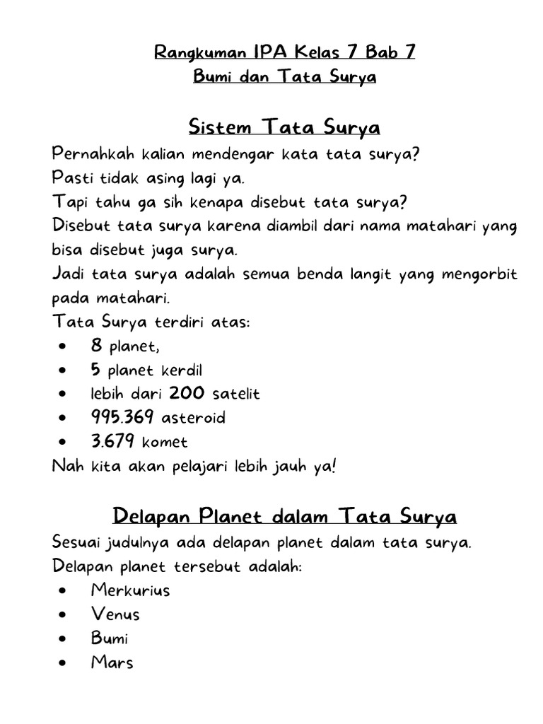 Rangkuman Materi Ipa Kelas 7 Bab 7 Pdf