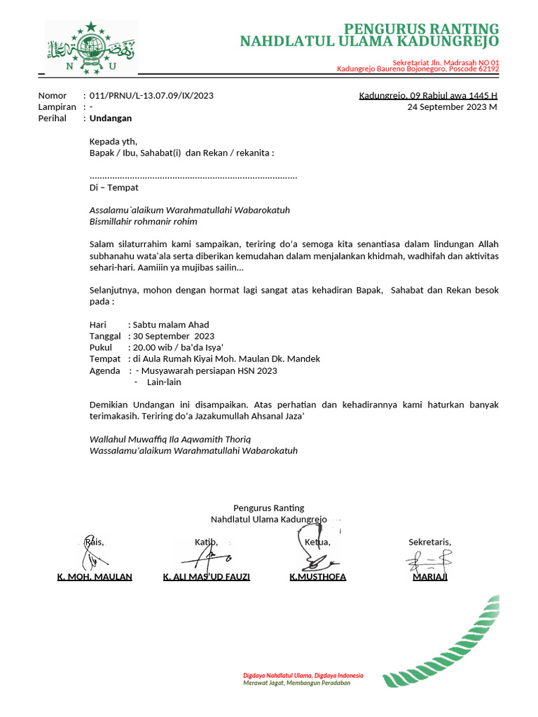Undangan Nu | PDF