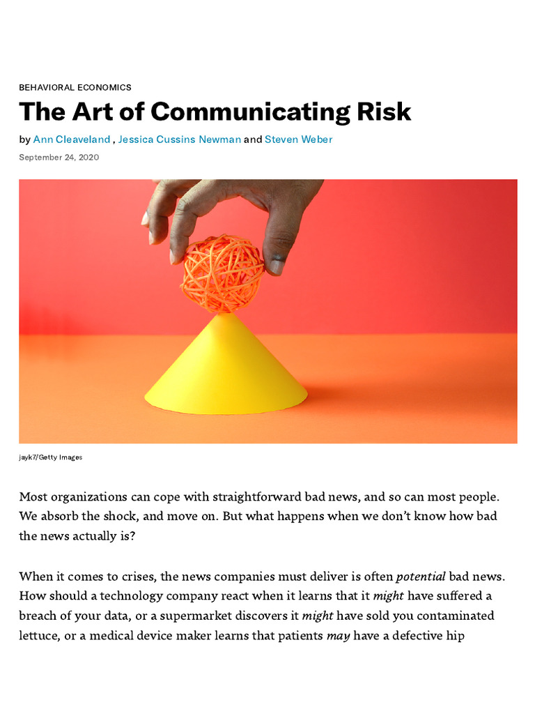 The Art of Communicating Risk | PDF