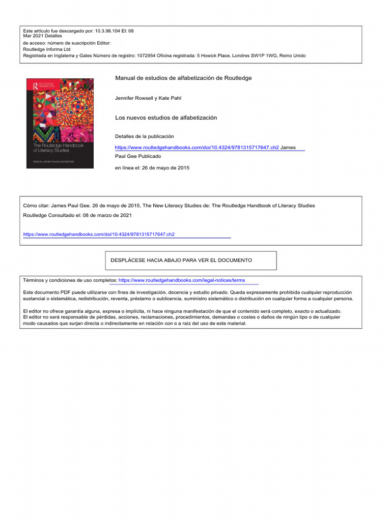 The New Literacy Studies James Paul Gee PDF