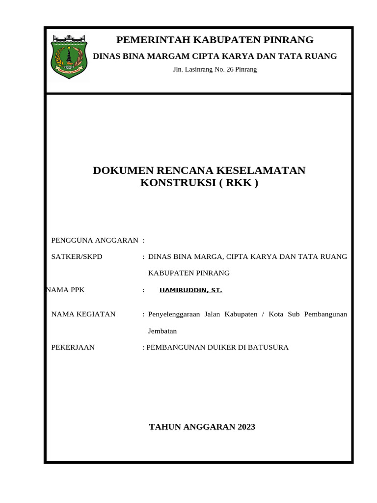RKK Duikker, Dusun Alloang Desa Salisali | PDF