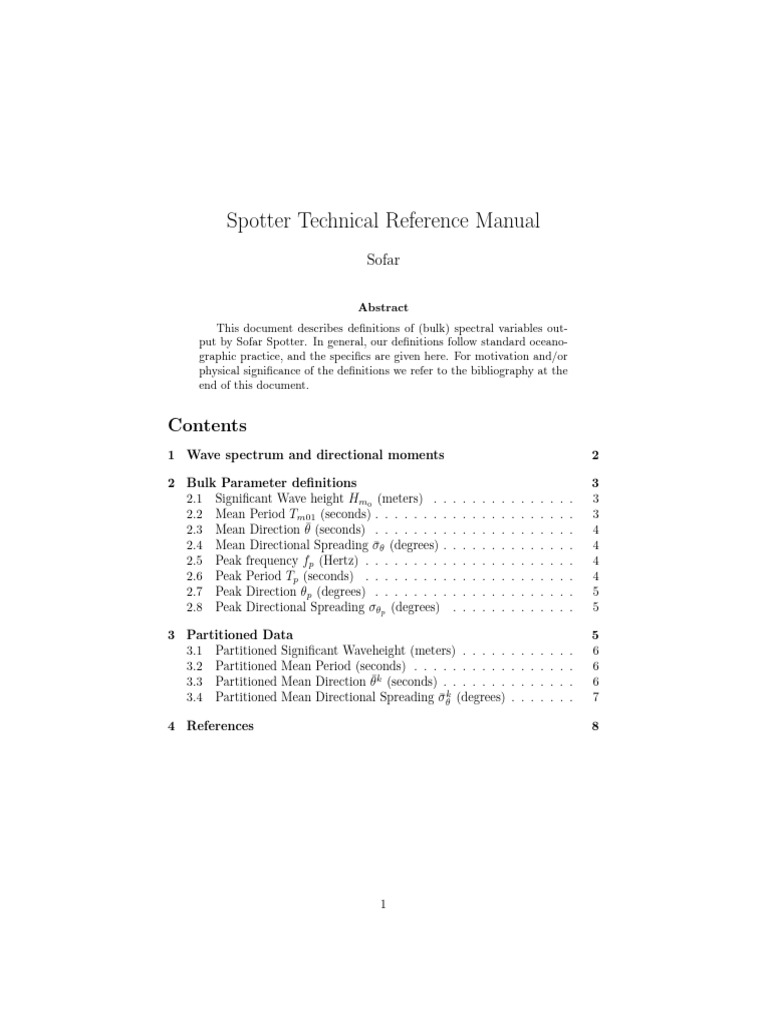 Sofar - Technical Reference Manual | PDF