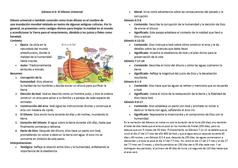 Resumen del Diluvio Universal | PDF | Mito de la inundación | Ciencia y ...