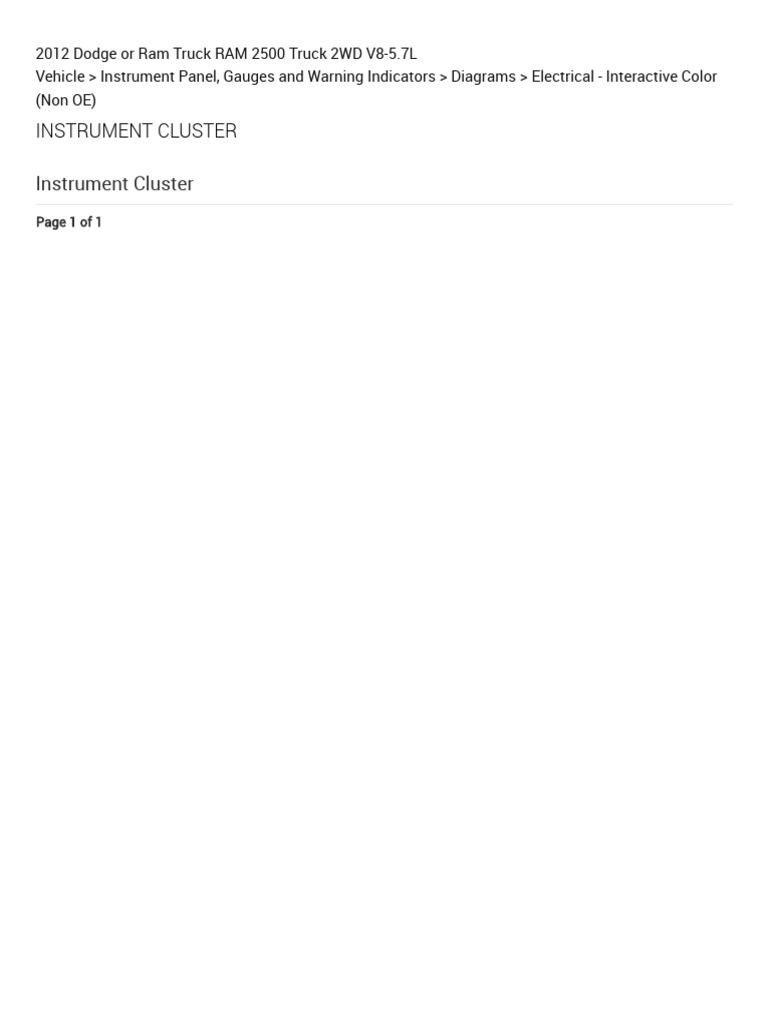 Instrument Cluster (Instrument Panel, Gauges and Warning Indicators) | PDF